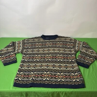 Vintage Abercrombie Wool  The Big Sweater Mens XL 90s Knit Fair Isle - Image 1 of 4