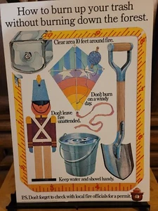 Vintage 1985 Smokey the Bear  Forest Fire Prevention Poster 13" X 18.5" USDA - Picture 1 of 4
