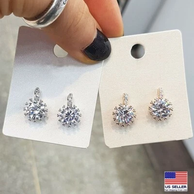 Mujeres 925 Plata Esterlina Joyería Cristal Pendientes 3D Borla Simple Flores 0917 Foto 1 de 4
