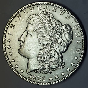 1882 Morgan Silver Dollar Full Chest Feathers BU  80835  (Inventory G) - Picture 1 of 2