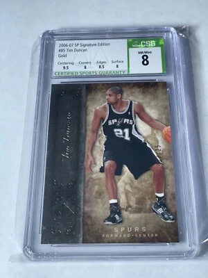 06-07 SP Signature Edition #85 Tim Duncan Gold 23/25 CSG 8 RARE PARALLEL - Image 1 of 2