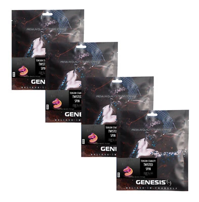 1 SET GENESIS TWISTED RAZOR 16L Black Tennis Racket String MAXIMUM SPIN - Image 1 of 3