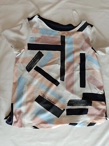 Blusa Damas M&S Talla 12 Manga Corta Negra Beige 16875 - Imagen 1 de 12
