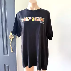 Cotton On x Spice Girls T-Shirt Size L Womens Boyfriend Oversized Black Tee Band - Picture 1 of 24