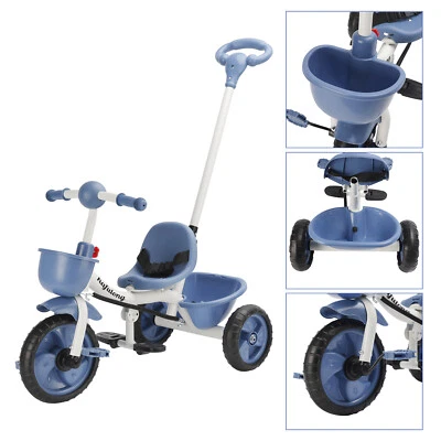 Baby Push Trike Toddler Tricycle Boys and Girls Kids Tricycle with Push Handle - Image 1 of 4