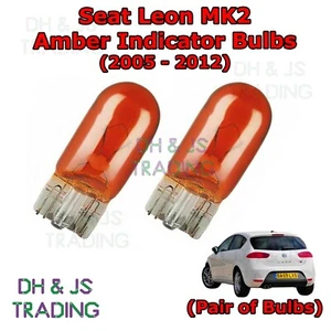 For Seat Leon Amber Side Indicator Bulbs Flash 501 Side Tail Pair MK2 (05-12) - Picture 1 of 1