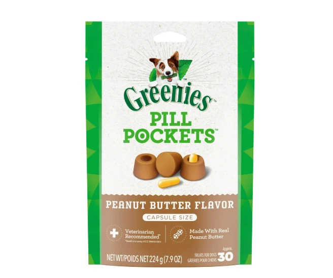 Greenies Bolsillos para Píldoras Perros Mascarador Natural Seco Suave Perro Golosinas Mantequilla de Maní Foto 1 de 1