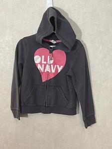 Old Navy Pink Gray Logo Hoodie Zip Jacket - Size XS 5 - Picture 1 of 7