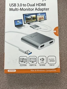 J5 CREATE USB 3.0  to Dual HDMI Multi-Monitor Adapter JUA365 **NEW** - Picture 1 of 3