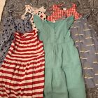 Lot of 6x Girl summer cotton short sleeve dresses Hanna Anderson Size 6-7