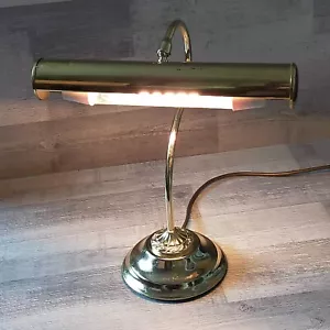 Vintage Brass Swan Neck Adjustable Desk, Bankers, Piano Lamp - Picture 1 of 13