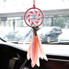 Small Pink Feather Dream Catcher Wall Hanging Car Pendant Bedroom Decor Ornament