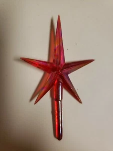 10 Vintage Red Iridescent Aurora Stars for Ceramic Christmas Tree 2.5" - Picture 1 of 2