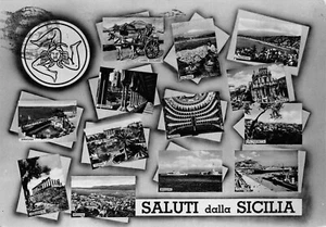 A3060) SALUTI DALLA SICILIA VEDUTINE VIAGGIATA. - Picture 1 of 2