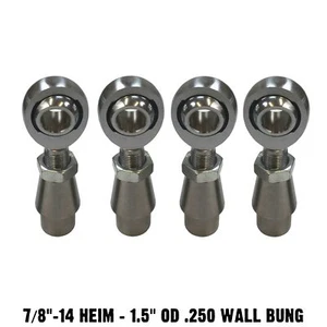 7/8" Chromoly Heim Joint 1.5" OD .250 Wall Bung Sway Bar Rod End Fabrication Kit - Picture 1 of 6