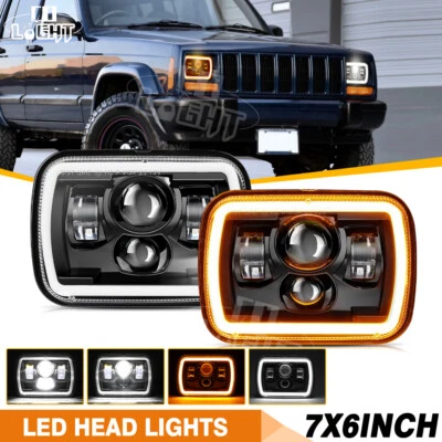 E-Geprüft 5x7 7x6 LED Scheinwerfer für Jeep Wrangler YJ Cherokee XJ Ford Chevy - Bild 1 von 4