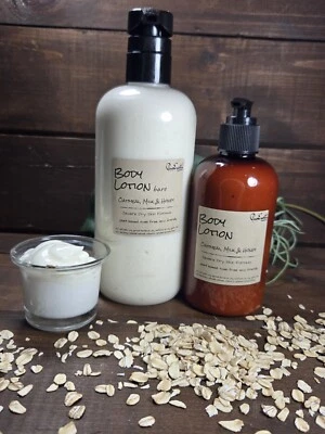Handmade Lotion 8 &16 oz Oatmeal, Goats Milk & Honey Organic, Natural & Soothing - Image 1 of 2