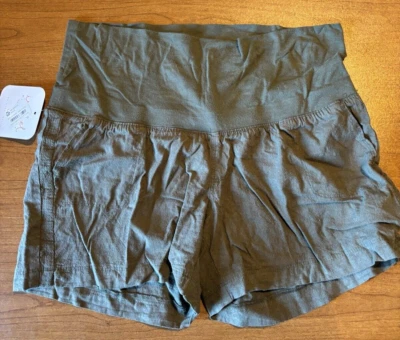 Isabel Maternity by Ingrid & Isabel Maternity Twill Pull-On Shorts Olive NWT - Image 1 of 3
