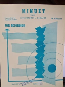 MINUET (DIVERTIMENTO IN D) BY FRANK GAVIANI ACCORDION CLASSICAL SOLO MUSIC NOS - Picture 1 of 2