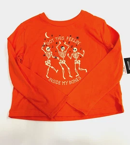Girls' XS ( 4/5) Dancing Skeletons Halloween  Long Sleeve Graphic T-Shirt - Picture 1 of 1