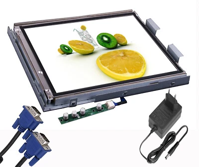 12" TFT MONITOR = OPEN FRAME = DISPLAY 12V VGA  für CNC VIDEOSCHILD WERBUNG - Bild 1 von 3