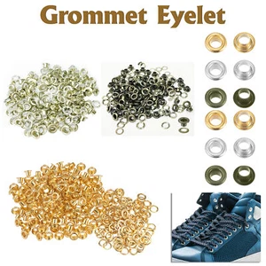Brass Metal Eyelet Grommets with Washer Findings for DIY Leather Crafts Clothing - Picture 1 of 26