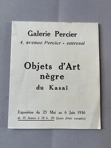 Kasai schwarze Kunstobjektkatalog Galerie Percier Mai 1933 African Art  - Bild 1 von 2