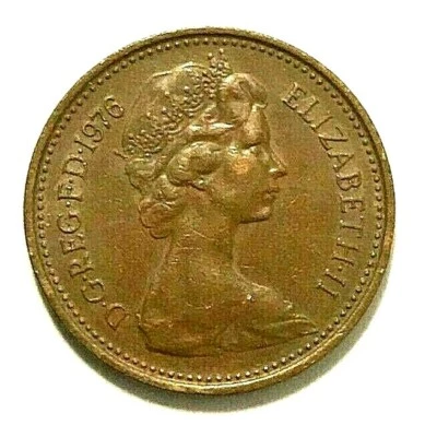 1976 Great Britain, Elizabeth II, New Penny - ( VF - 35 Or Better ) - Image 1 of 4