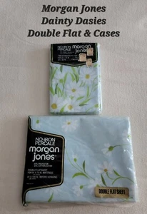 NOS Morgan Jones Percale DAINTY DASIES Full Flat Sheet & Stnd Pillowcases NIP - Picture 1 of 7