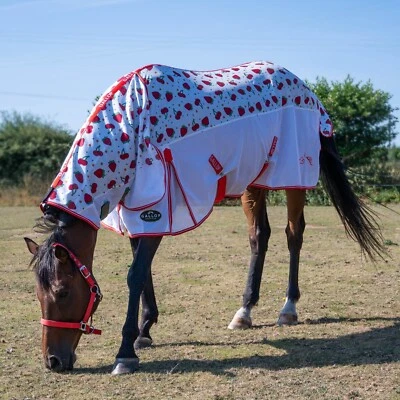 GALLOP MESH FLY RUG Galopp Beeren und Kirschen fester Hals atmungsaktiv Schulterfalten