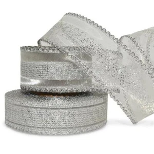 25 Yards Elegant Silver Metallic Ribbon - Picture 1 of 1