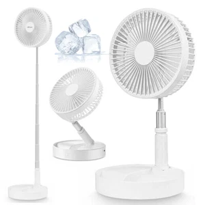 Wireless Telescopic USB Rechargeable Cooling Desk Fan Floor Home Office Travel - Picture 1 of 12