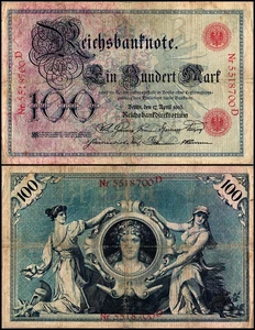 Germany 100 Mark, 1903, P-22, Used - Picture 1 of 1