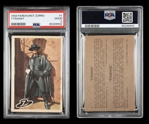 1958 disney parkhurst #1 zorro rc; rare canadian rookie PSA 2 (POP 1, 3^) - Picture 1 of 2