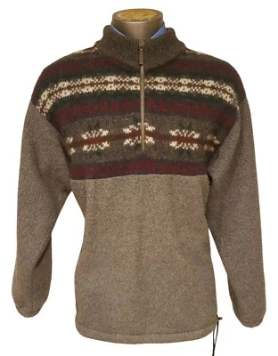 LL BEAN SWEATER HALF ZIPPED GRAY WOOL  LARGE EUC - Image 1 of 4