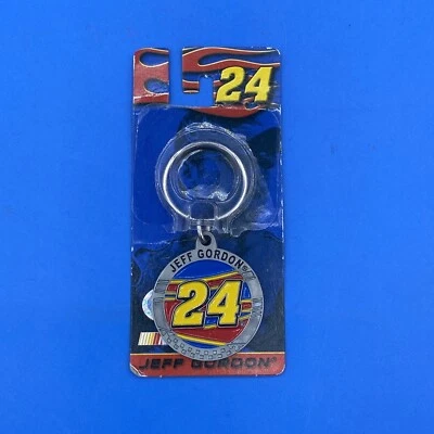 Jeff Gordon (#24) NASCAR Key Ring Key Chain Metal Round - Image 1 of 4