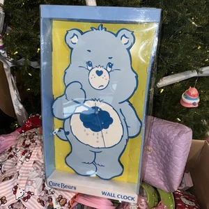 Nwt Rare Collectible Care Bears LARGE grumpy Cloud Rain Bear Analog Wall Clock - Picture 1 of 9