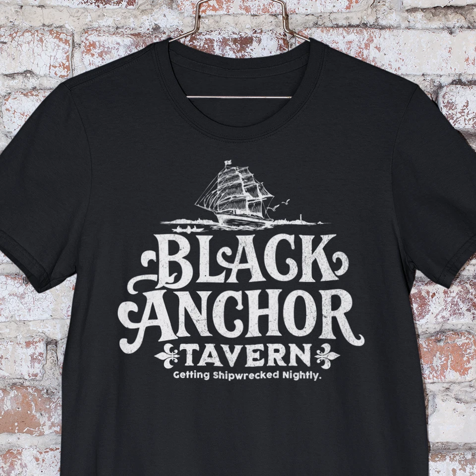 Black Anchor Tavern T-shirt, Beer & Bar Lovers Gift, Nautical Themed Dive Bar - Image 1 of 4