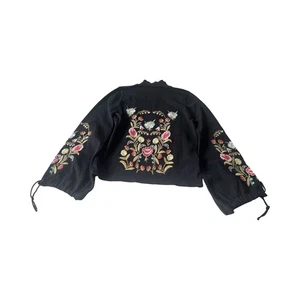 Zara Trafaluc Woman’s M Floral Embroidered Sweater Bell Sleeves - Bild 1 von 5