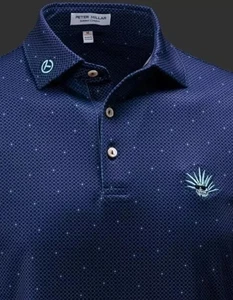 Medium - Polo Scotty Cameron Peter Millar - Uomo Agave - North Star Navy - NUOVO - Foto 1 di 5