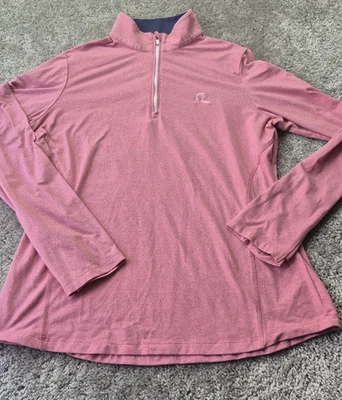 Camisa Rhoback The Heather Performance Q-Zip manga larga para mujer M - roja polvorienta Foto 1 de 4