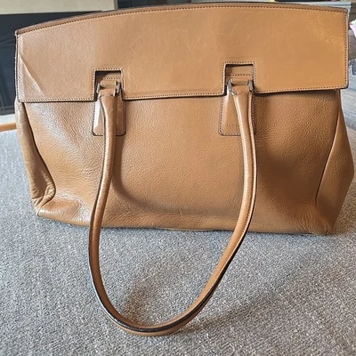 Lamarthe Leather Shoulder Bag Made in Italy Handbag Tote Minimalist Office Prep - Image 1 of 4
