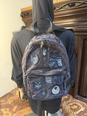 Mochila midi para hombre John Varvatos Star EE. UU. algodón negra nueva con etiquetas, EE. UU., cremalleras Foto 1 de 4