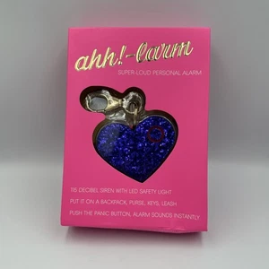 Ahh!-larm Purple Glitter Heart Keychain  115 Decibel Alarm Light Nevr used - Picture 1 of 6