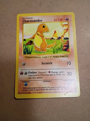 Original Raro Charmander 1995 Pokemon Tarjeta Primera Base Set, Como Nuevo Foto 1 de 4