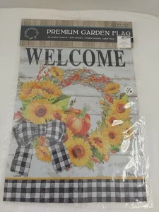 Creekside Premium Fall Garden Flag "Welcome" Fall Wreath 12.5" W X 18" H BNWT! - Picture 1 of 4