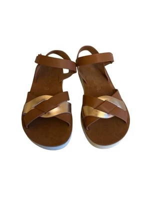 Sandalias Patrizia By Spring Step para niñas talla 30 marrón dorado imitación cuero EE. UU. 12 Foto 1 de 4