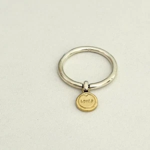 Pandora 925 Sterling Silver Gold Plated Shine Medallion Of Love Ring Size 6 - Picture 1 of 7