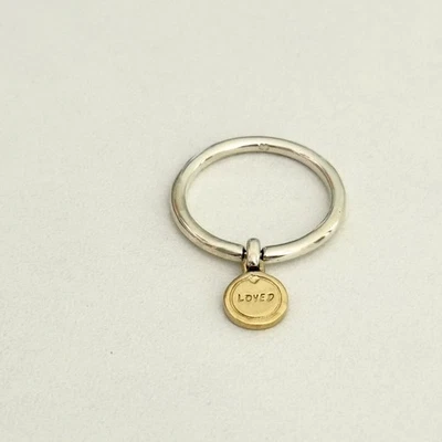 Pandora 925 Sterling Silver Gold Plated Shine Medallion Of Love Ring Size 6 - Image 1 of 4