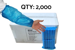 Blau Einweg-Überschwellungen 2000er Packung Schutzarmabdeckungen wasserdicht - Bild 1 von 4
